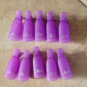 Nail Purple Clips Set